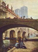Honore Daumier Der Kunstler vor Notre Dame painting